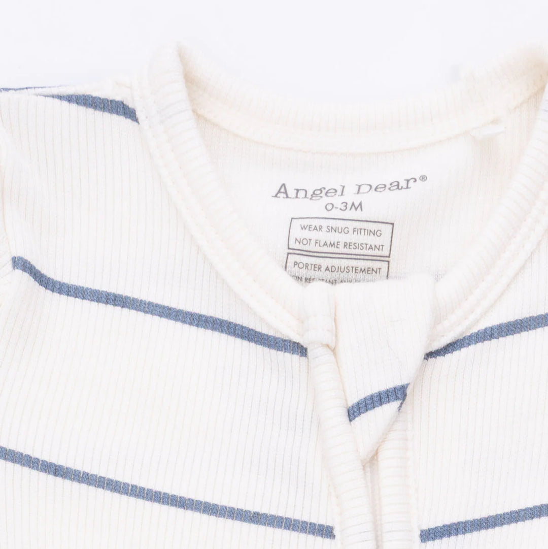 Beige Vintage Stripe 2 Way Zipper Footie