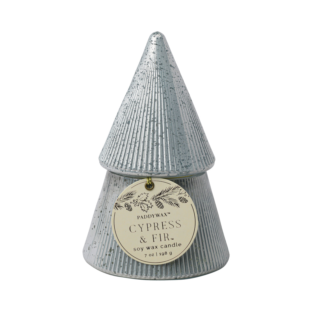 Cypress &amp; Fir Tree Candle Silver