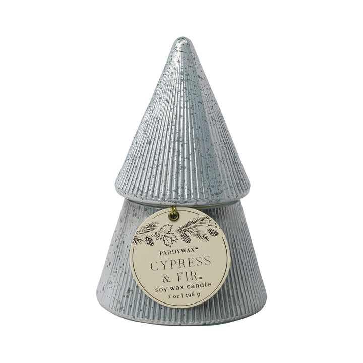 Cypress &amp; Fir Tree Candle Silver