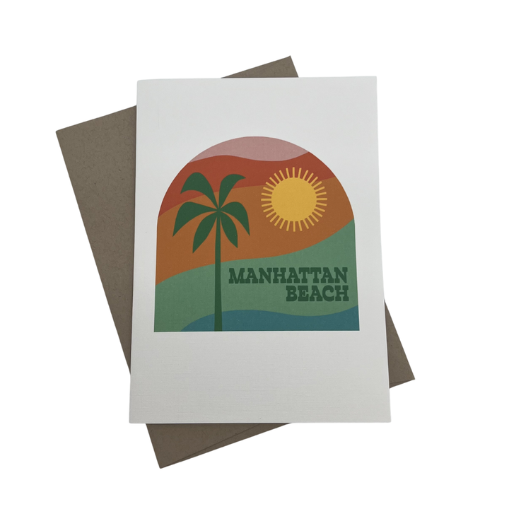 Manhattan Beach Palm Tree Card