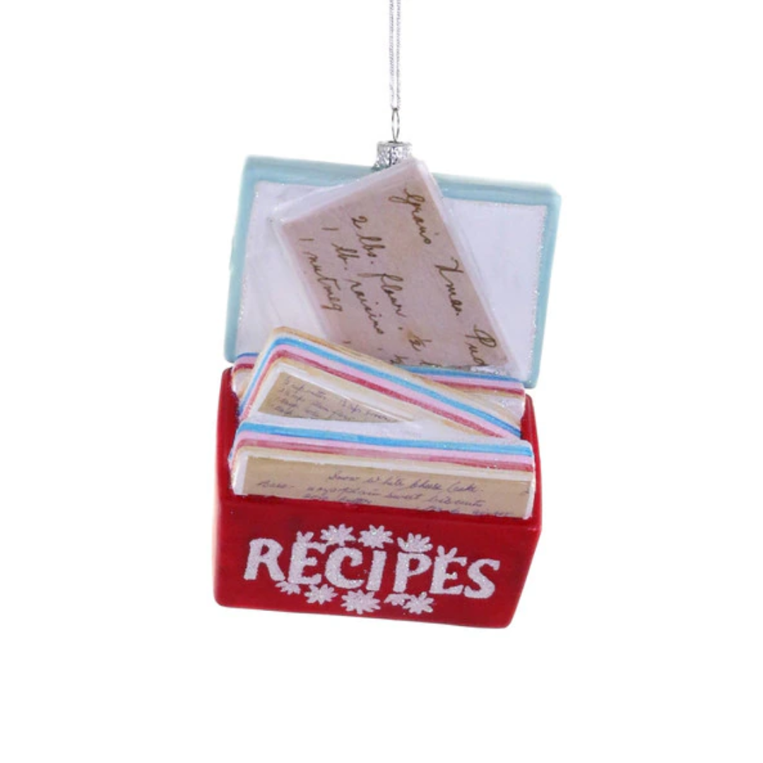 Favorite Recipes Box Red Ornament