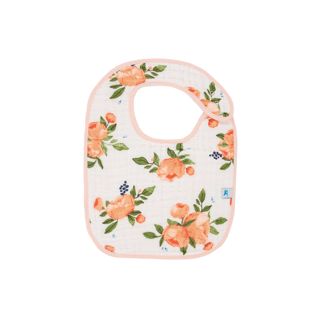 Cotton Muslin Bib 3 Pack - Watercolor Roses