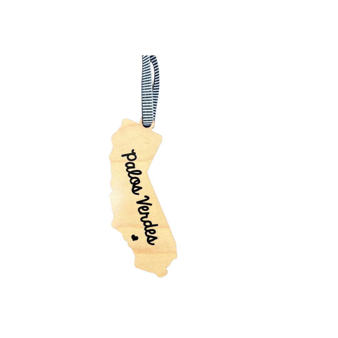 Palos Verdes, California Wood Ornament