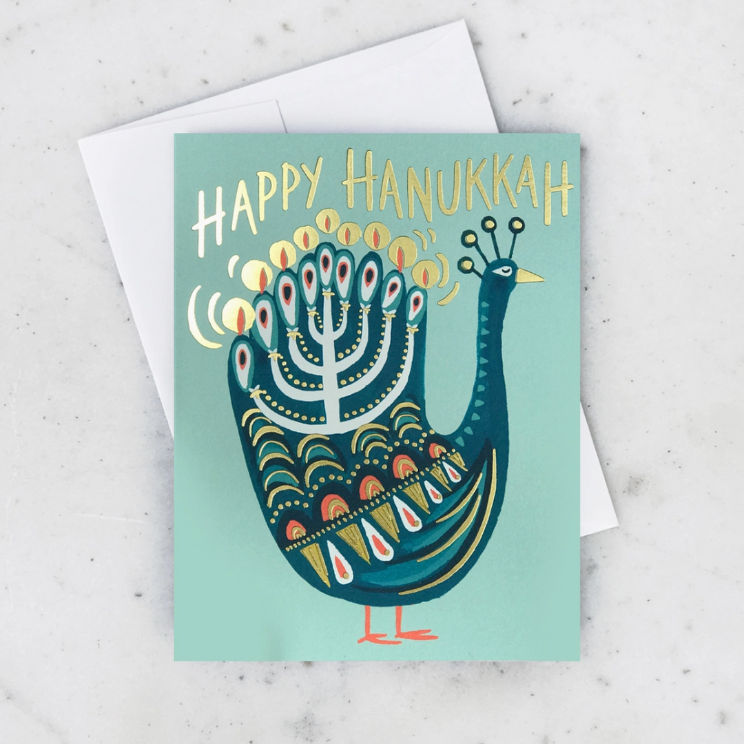 Hanukkah Peacock Card