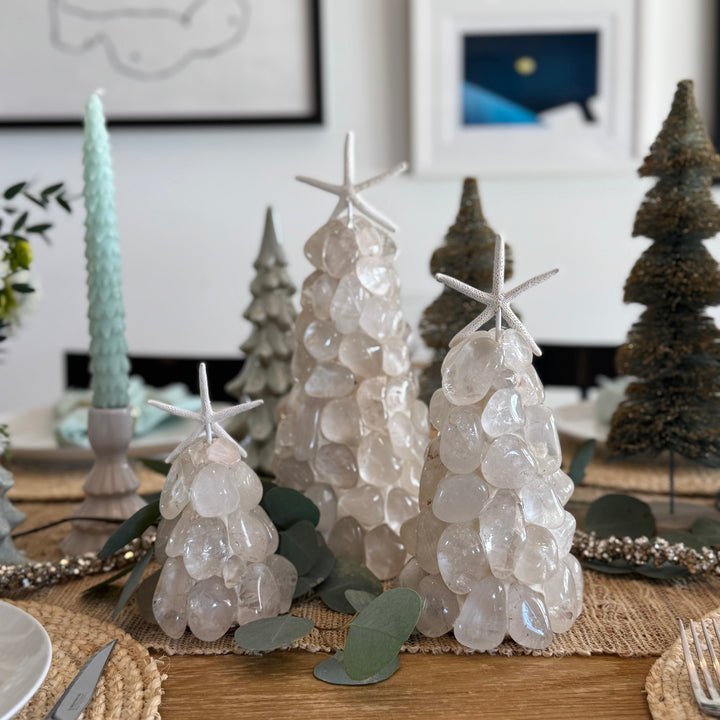 Clear Quartz Pebble Tree Starfish Topper --do not make live, different topper