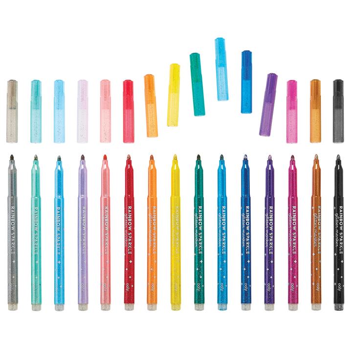 Rainbow Sparkle Glitter Markers S/15