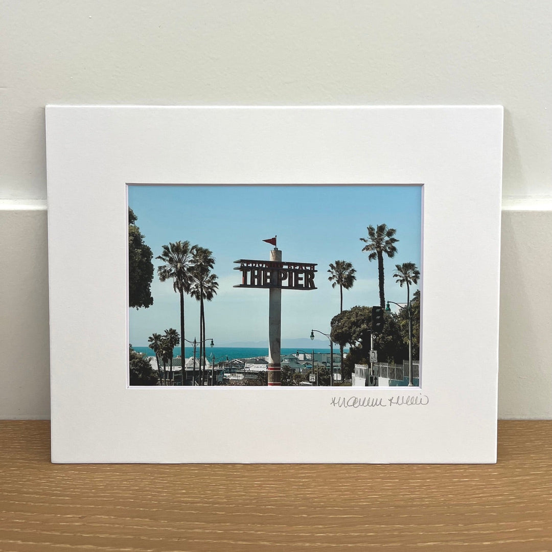 Redondo Beach “The Pier” Sign 5" x 7" Matted Print