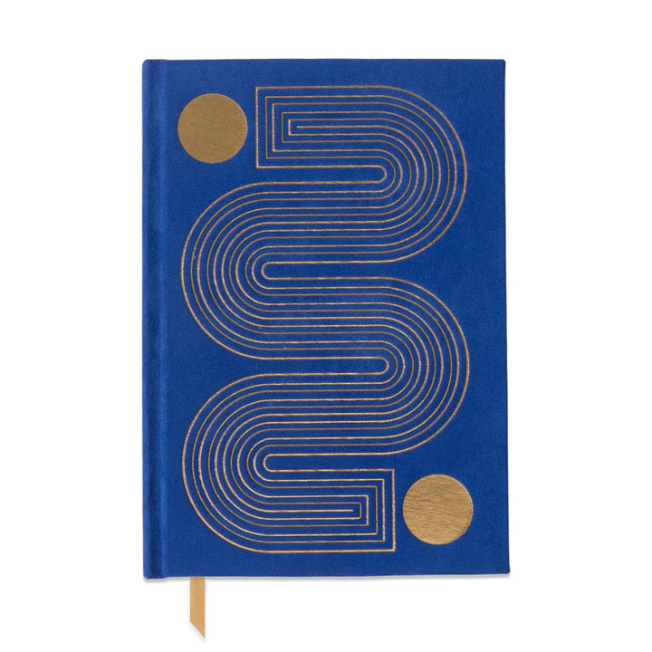 Hard Cover Suede Cloth Journal w/Pocket - Cobalt