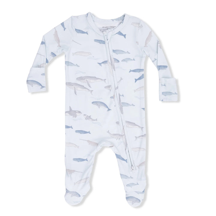Little Whales 2 Way Zipper Footie