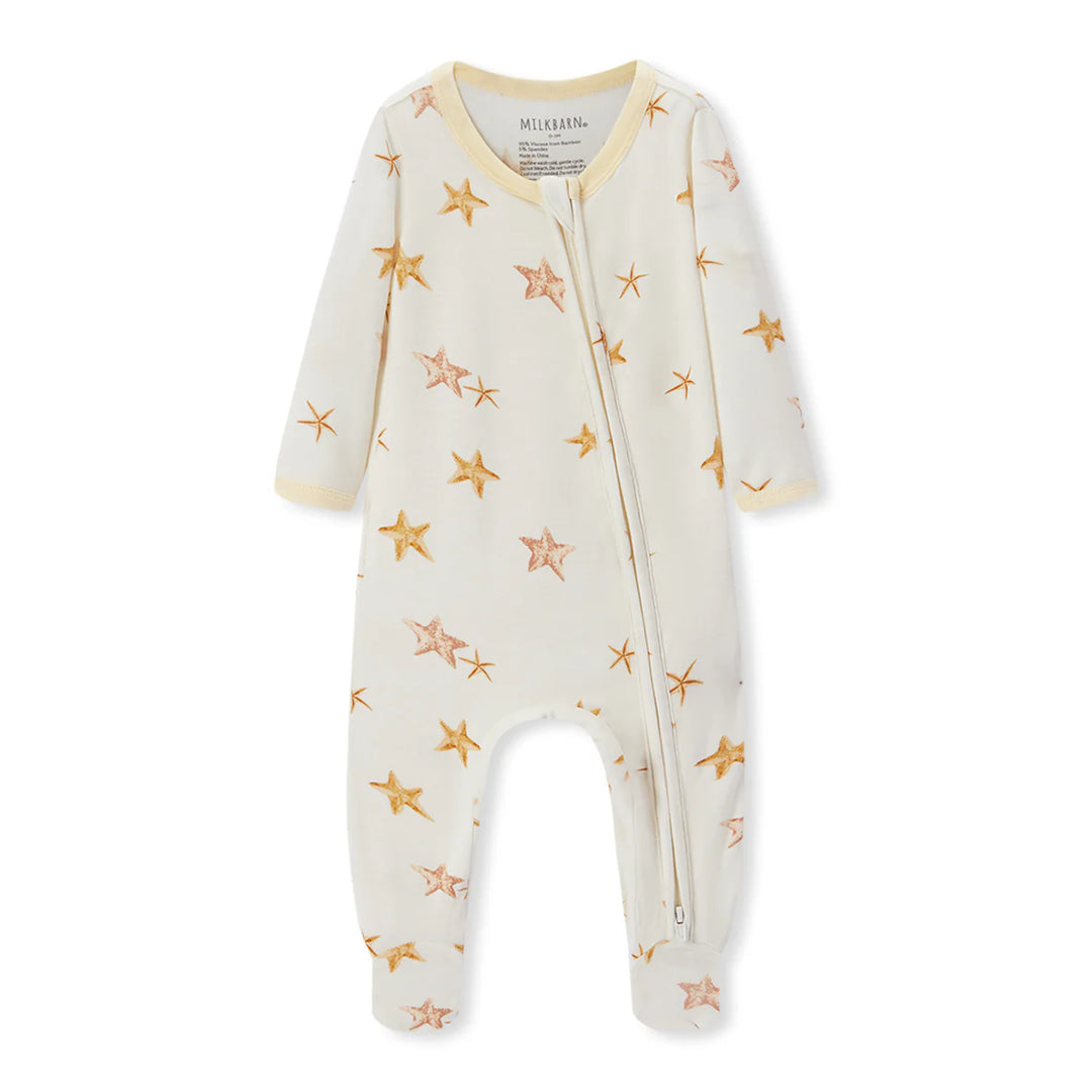 Luxe Stretch Zipper Footed Romper Starfish Dreams