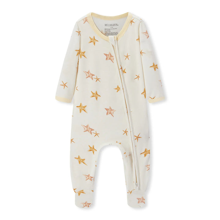 Luxe Stretch Zipper Footed Romper Starfish Dreams
