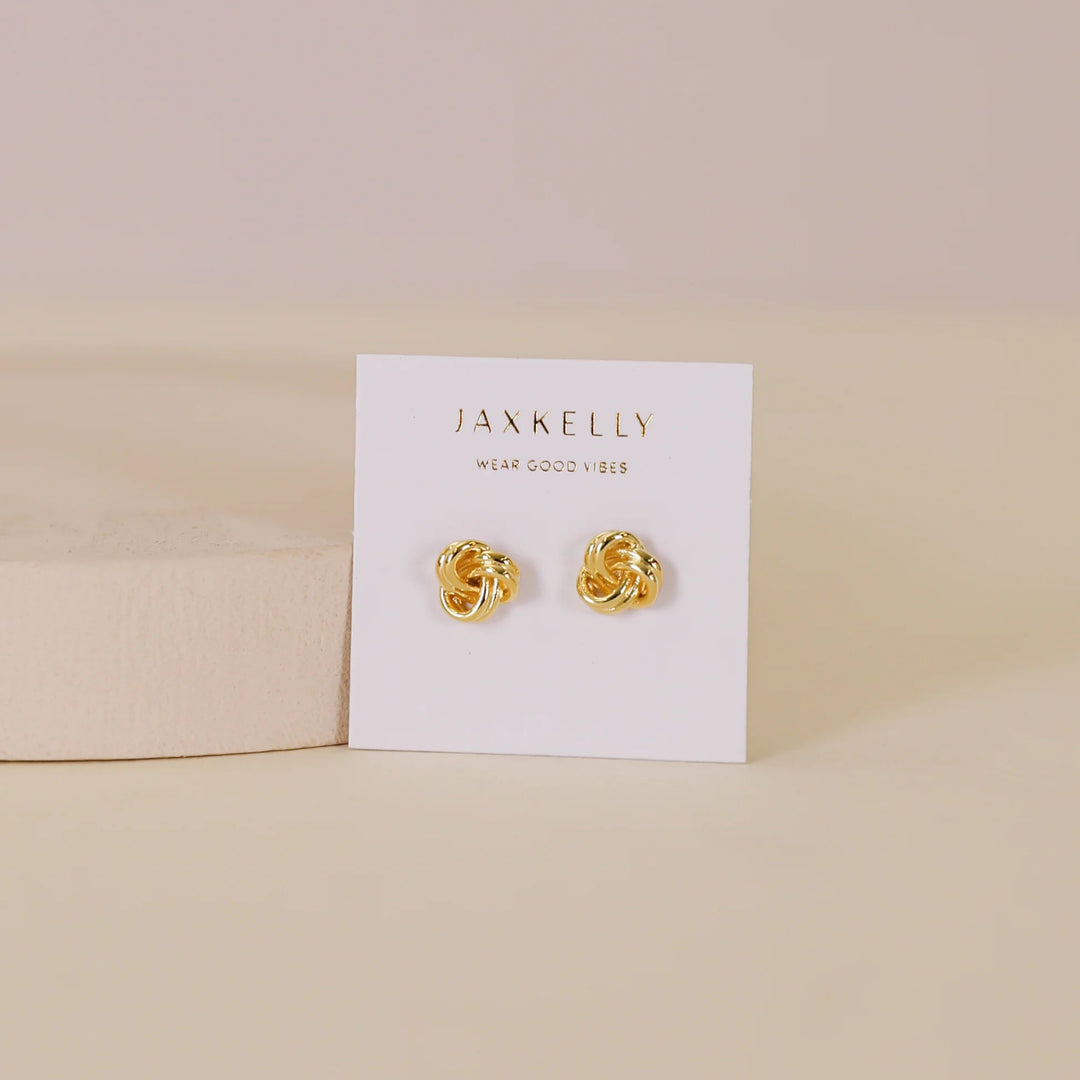 JaxKelly Petite Gold Knot Earrings