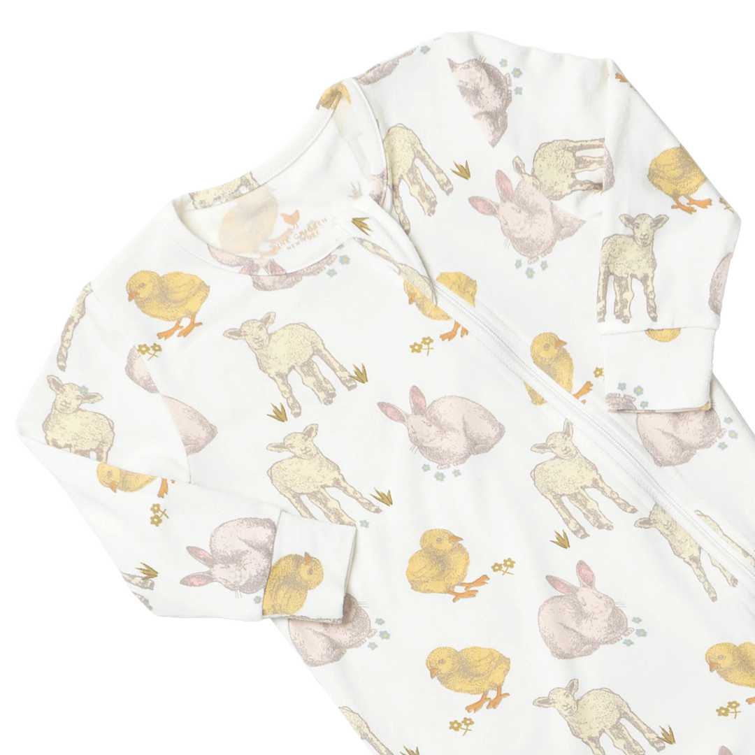 Pink Chicken Bamboo Romper - Easter Friends