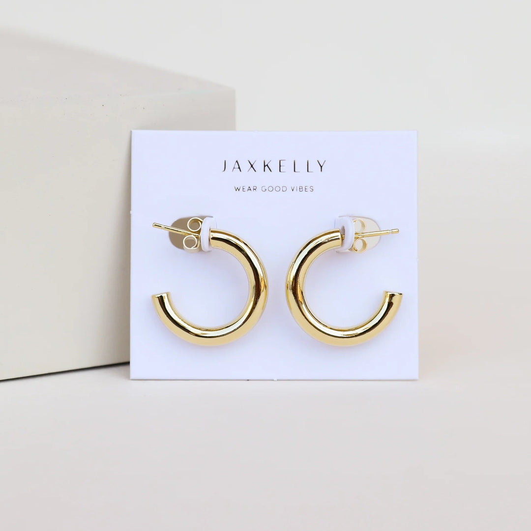 JaxKelly Smooth Gold Hoop Earrings