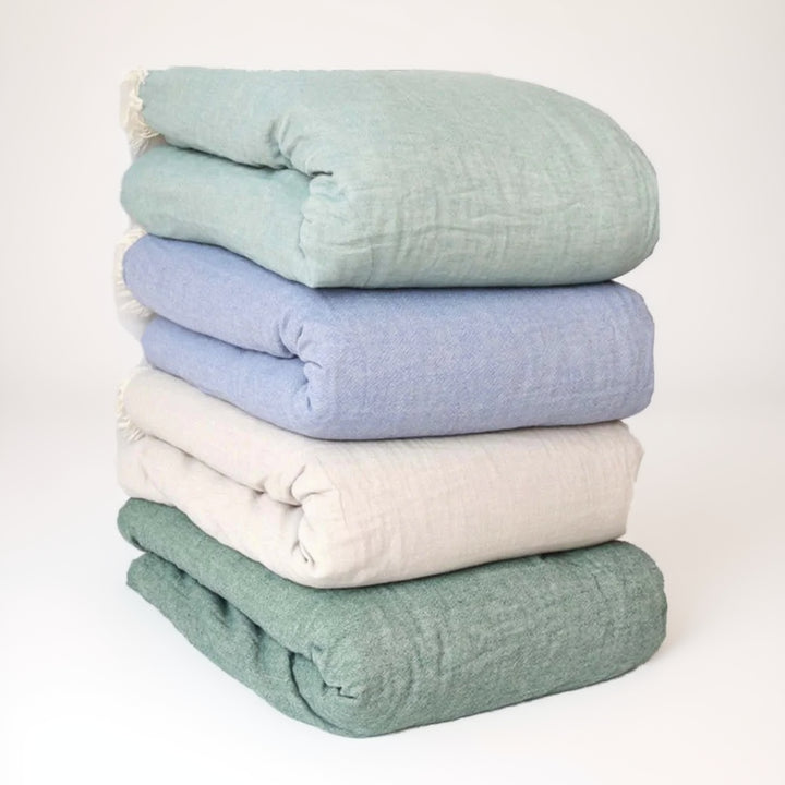 Solid Fleece Lined Throw - Teal
