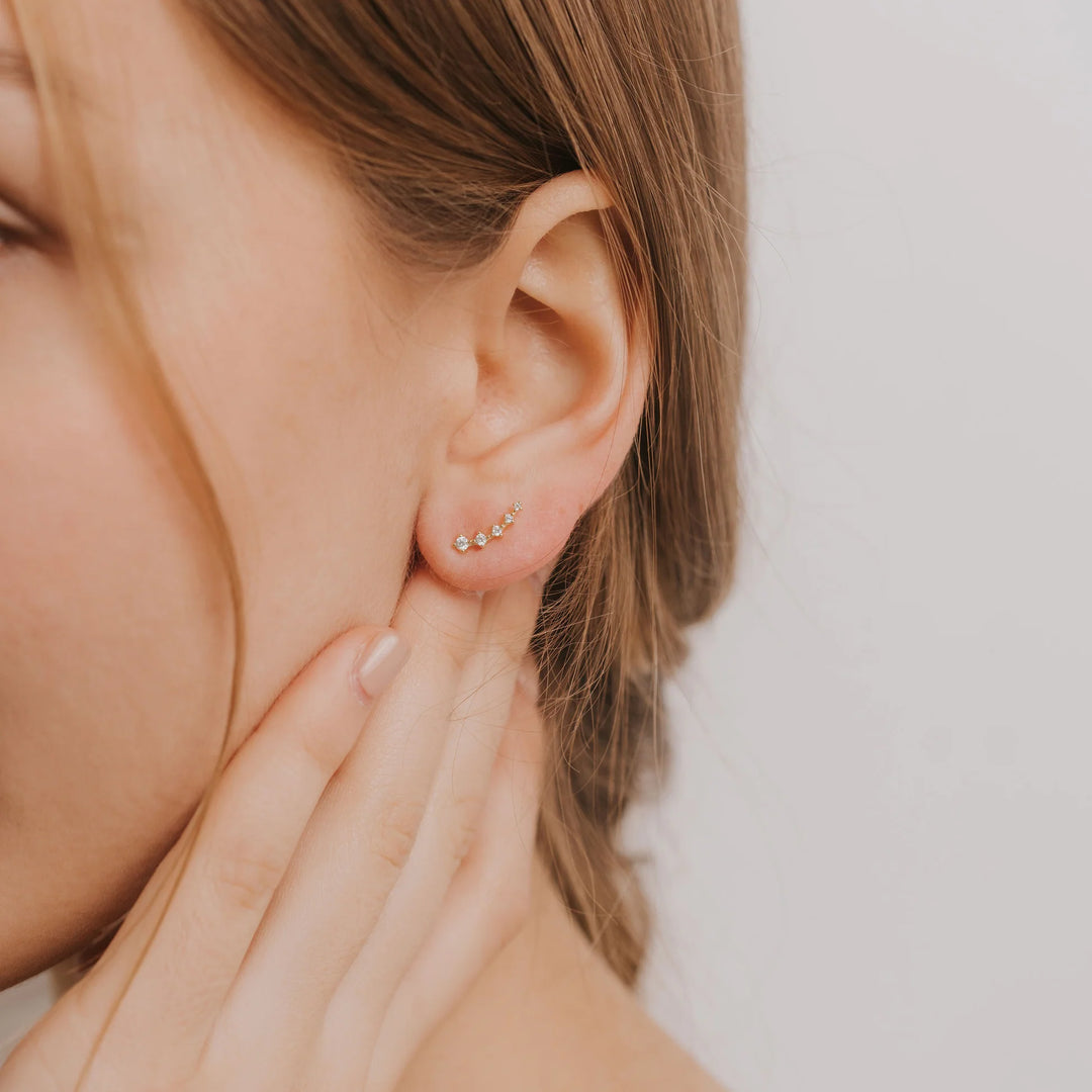 JaxKelly White CZ Crawler Earring