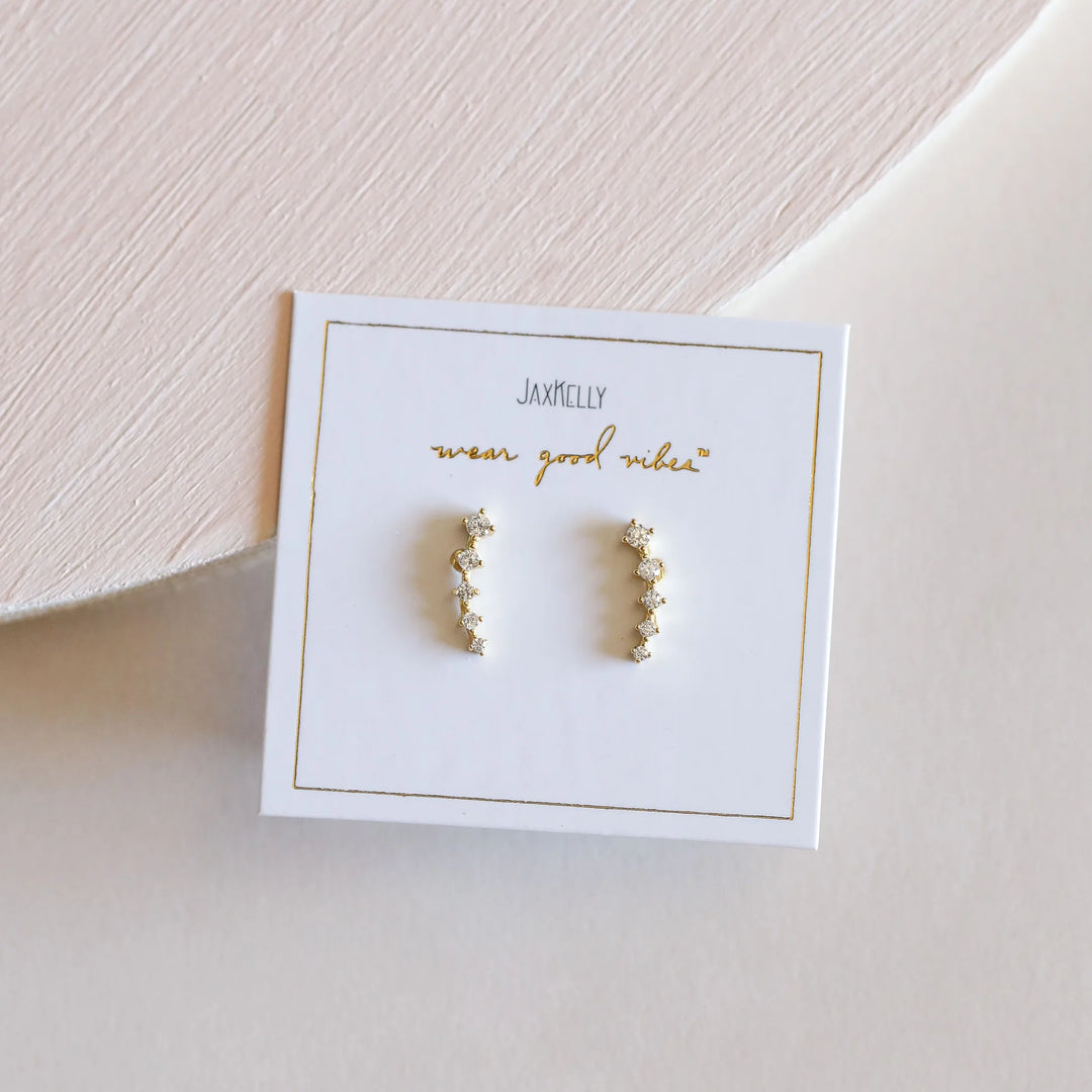 JaxKelly White CZ Crawler Earring