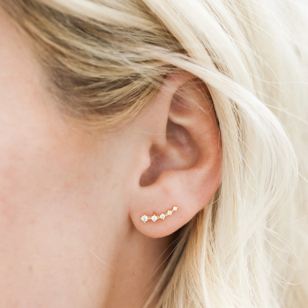 JaxKelly White CZ Crawler Earring