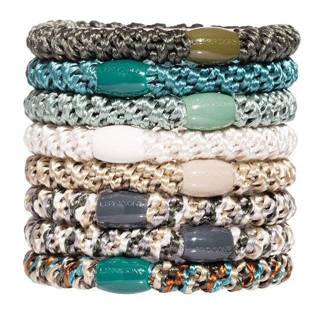 Grab &amp; Go Ponytail Holders Set/8 - Moss