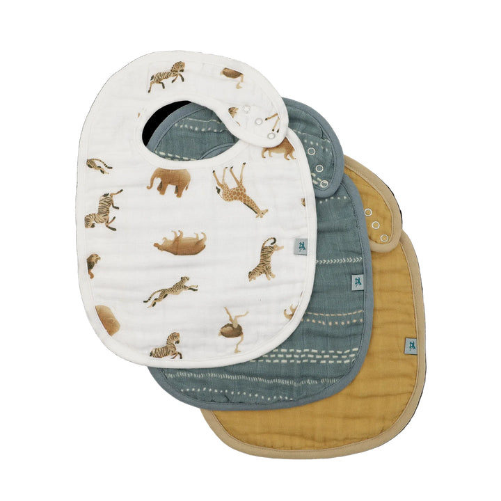 Organic Cotton Bib 3 Pack - Animal Crackers