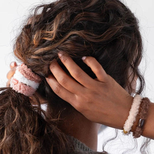 Cozy Ponytail Holders Set/5 - Brown Sugar