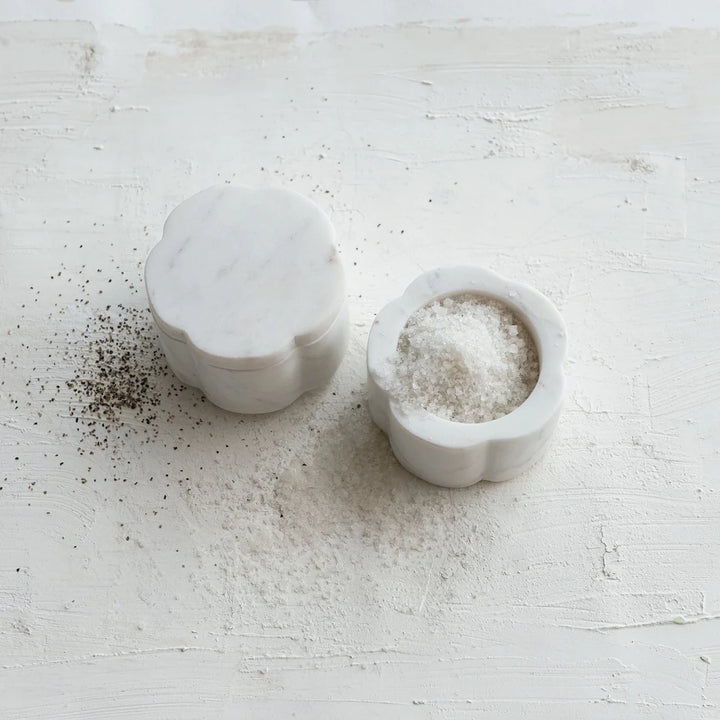Marble Scalloped Stackable Pinch Pots