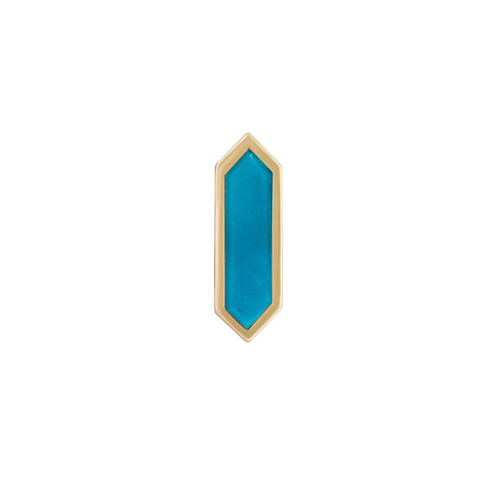 Metier 9ct Mini Hexa Stud (Single) - Turquoise