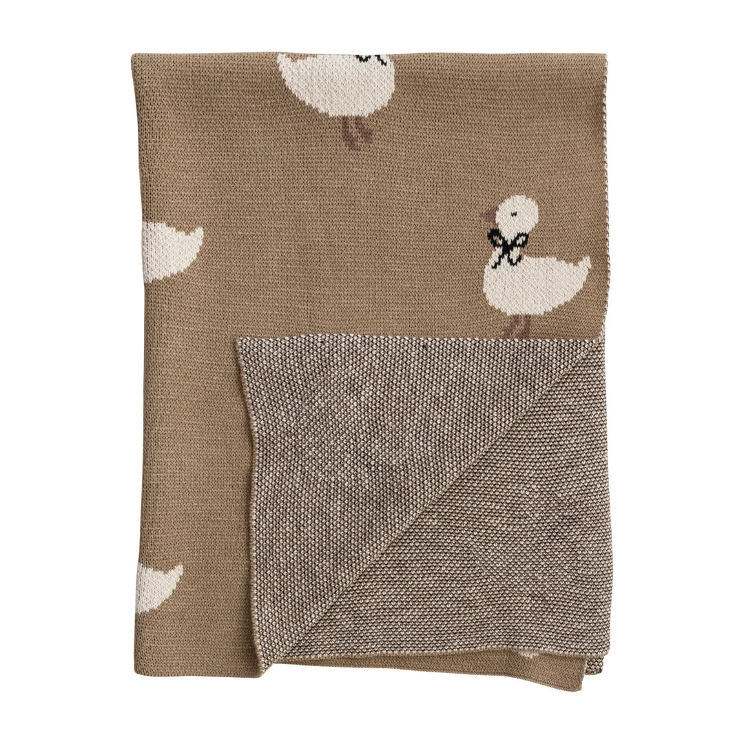 Cotton Knit Ducklings Baby Blanket