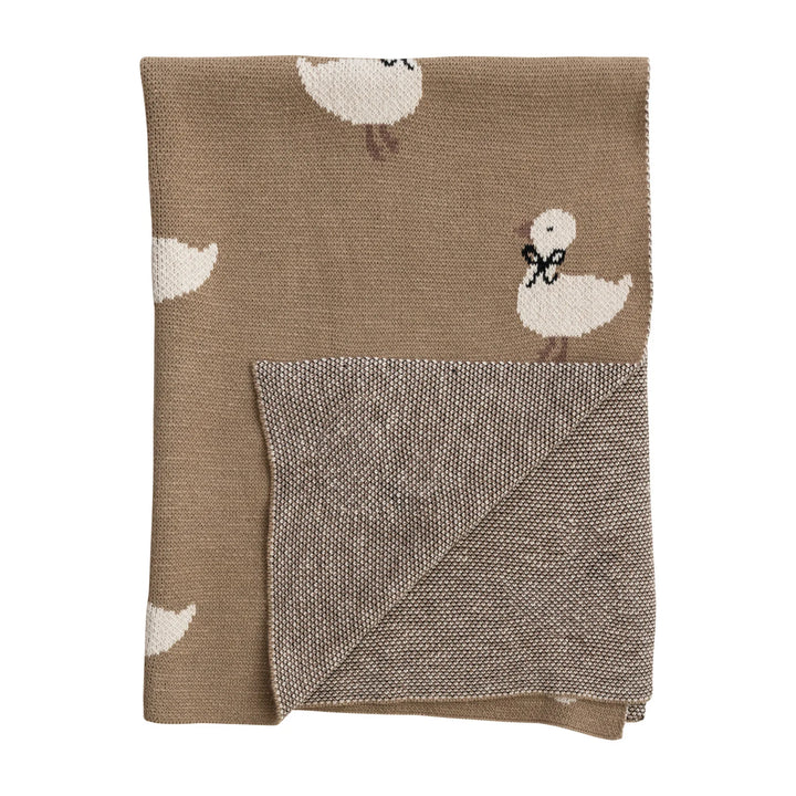 Cotton Knit Ducklings Baby Blanket