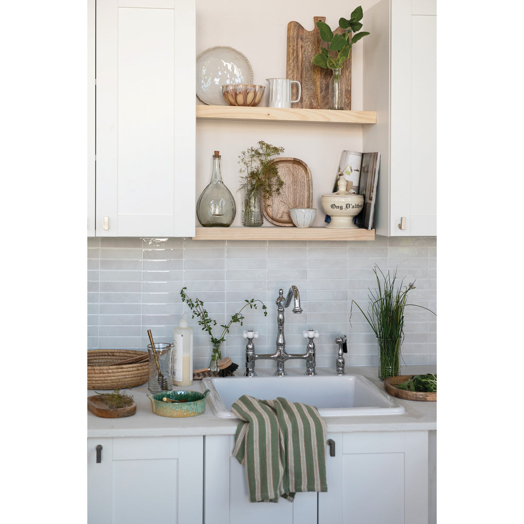 Green Stoneware Baker with Handles