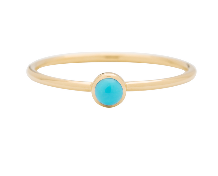 Metier 9ct Round Stacking Ring Turquoise