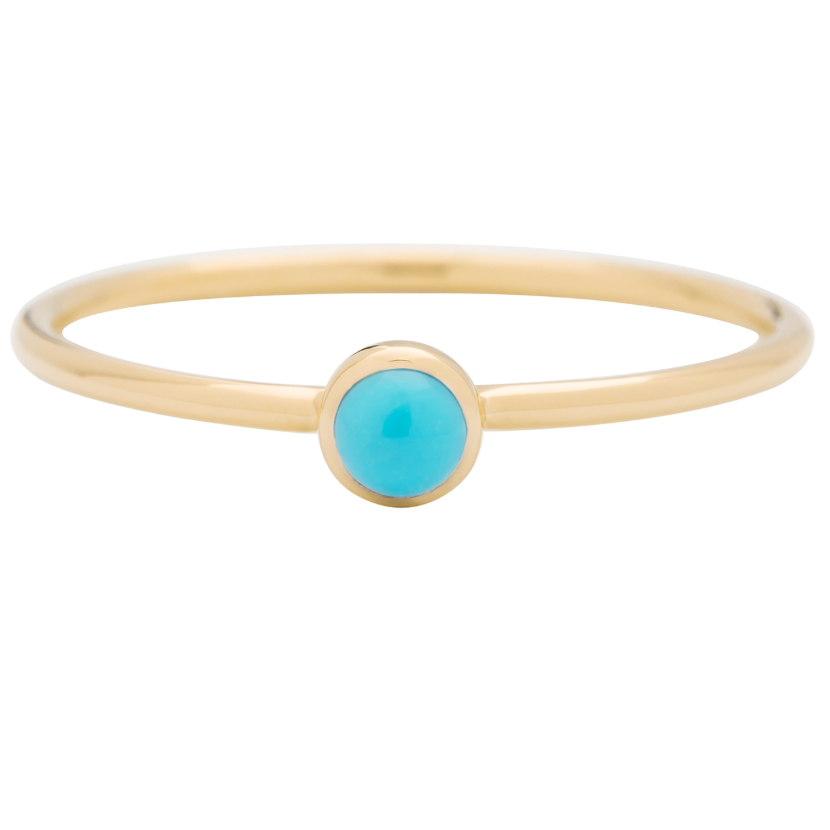 Metier 9ct Round Stacking Ring Turquoise