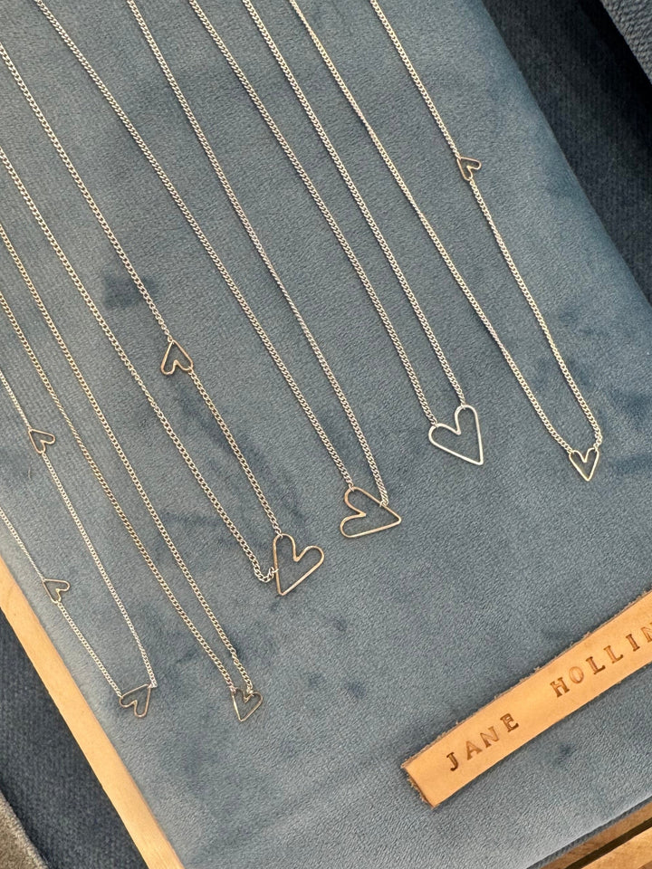 Jane Hollinger Sweetie Floating Heart Necklace Silver / Gold