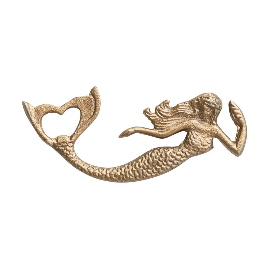 Cast Iron Mermaid Shaped Bottle Opener