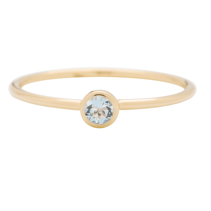 Metier 9ct Round Stacking Ring Aquamarine
