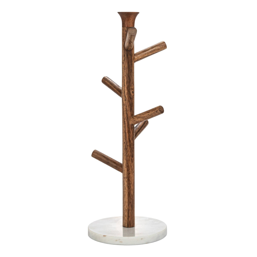 Mango Wood &amp; Marble Mug Rack