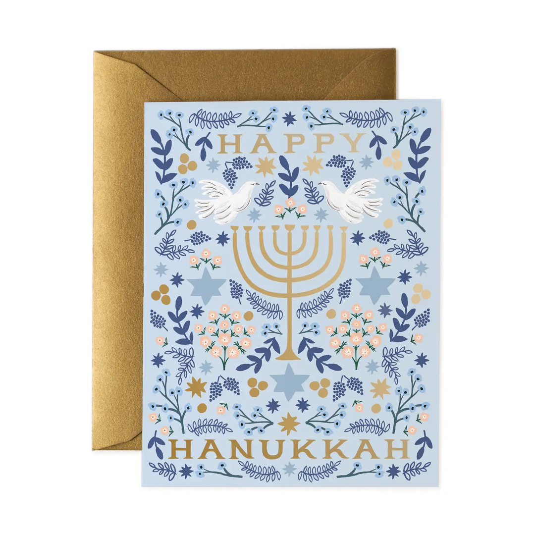 Boxed Set of Hanukkah Menorah Cards Set/8