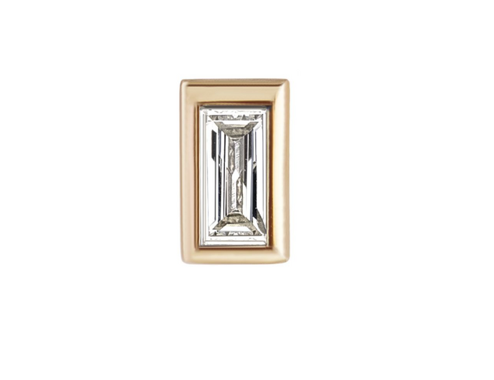 Metier 9ct Mini Bezel Set Baguette Stud (single)