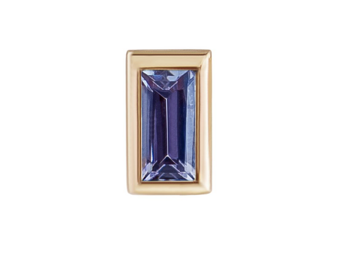 Metier 9ct Mini Bezel Set Baguette Stud (single)