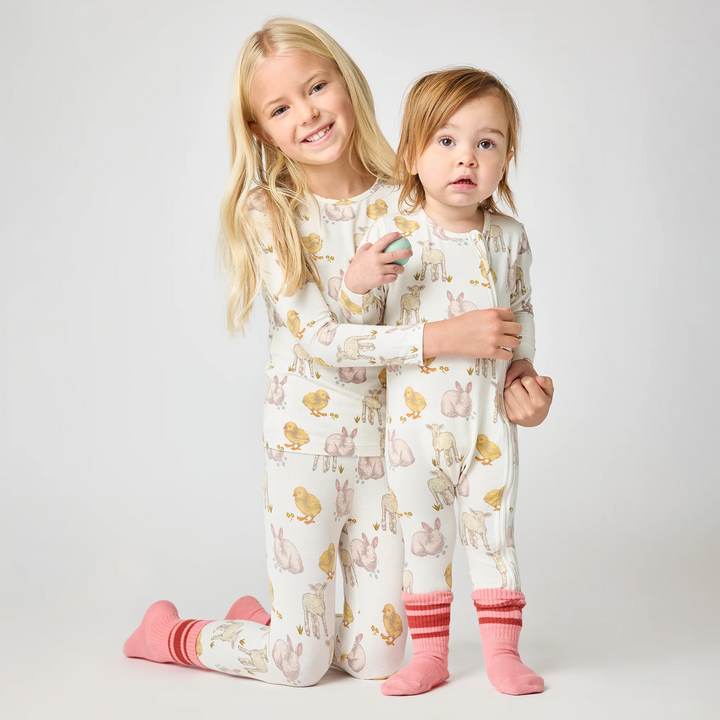 Pink Chicken Bamboo Romper - Easter Friends