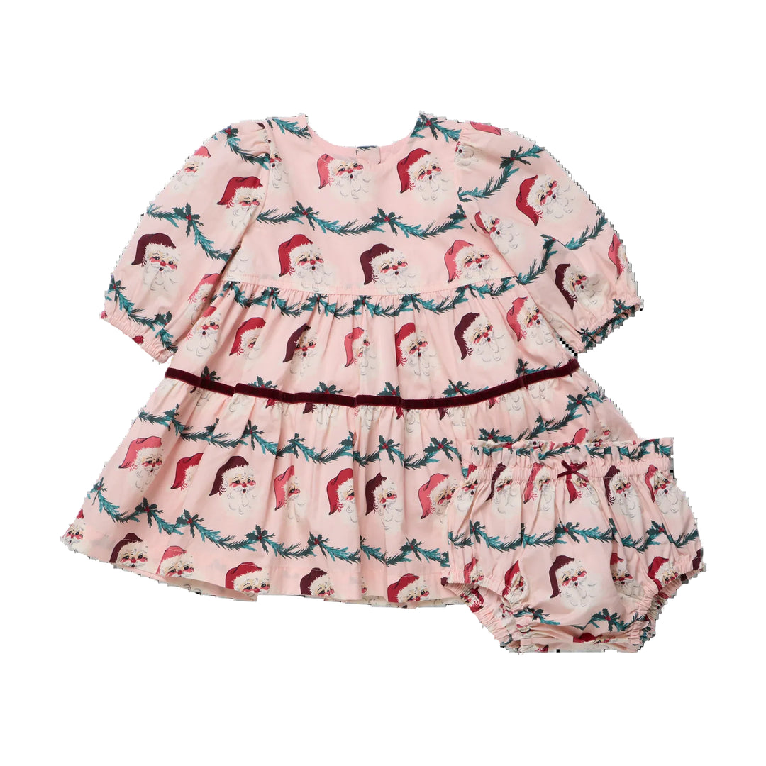 Maribelle Dress &amp; Bloomer Set - Santa Garland