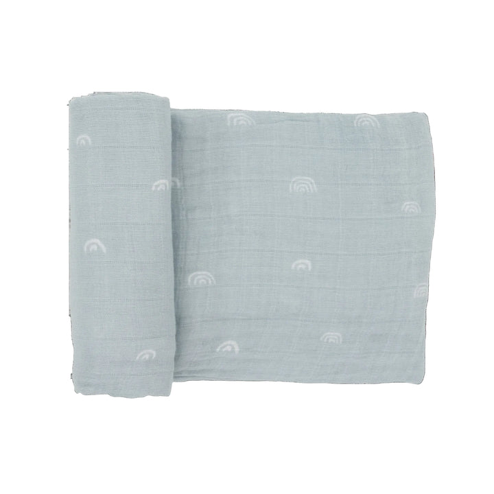Cotton Muslin Swaddle - Blue Rainbow