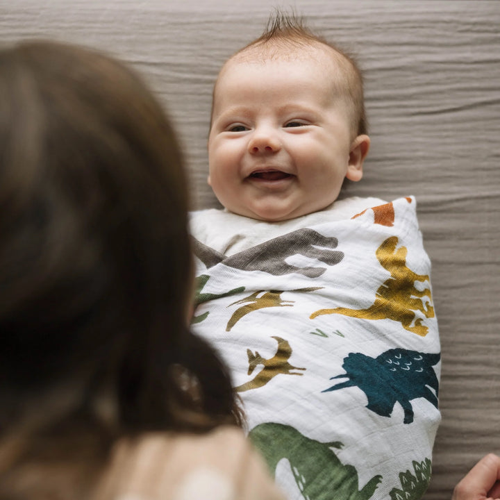 Cotton Muslin Swaddle - Dino Friends
