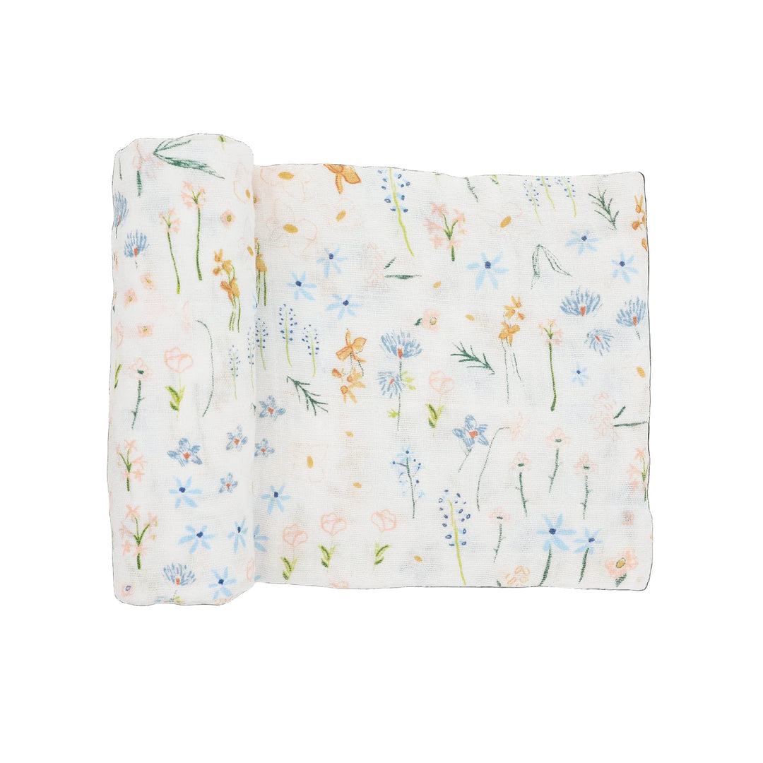 Cotton Muslin Swaddle Blanket - Pastel Petals