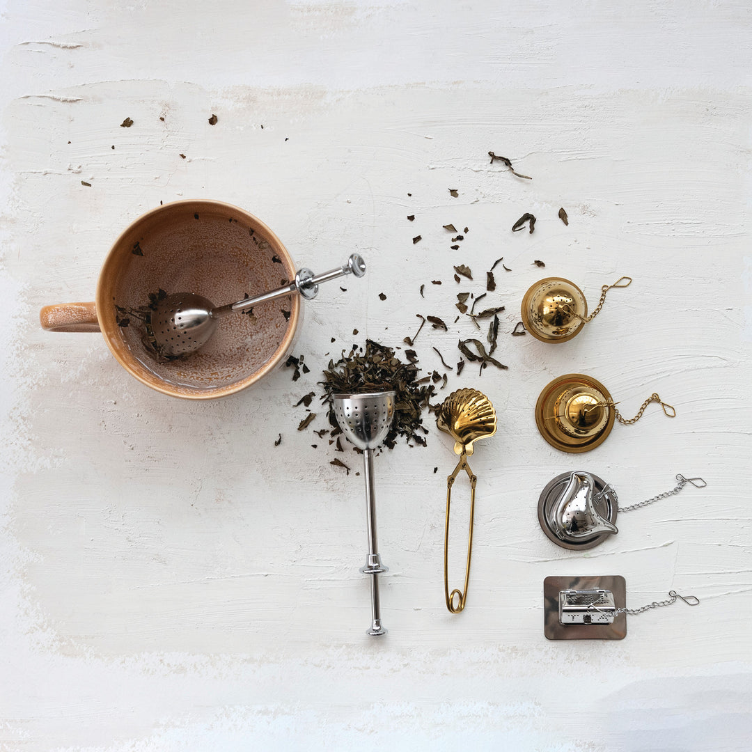 Stainless Shell Shaped Tea Infuser Gold
