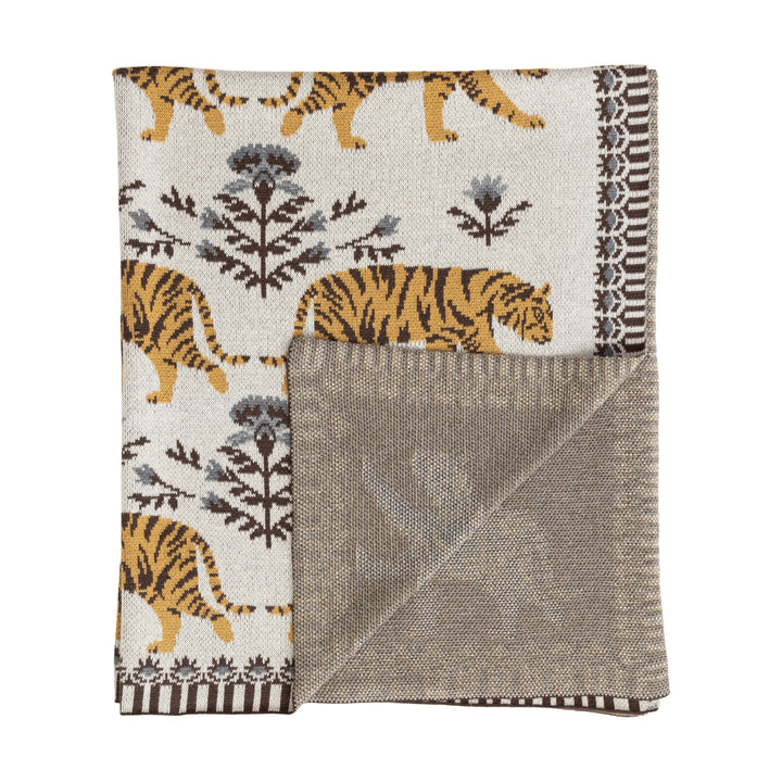 Cotton Knit Tigers Baby Blanket