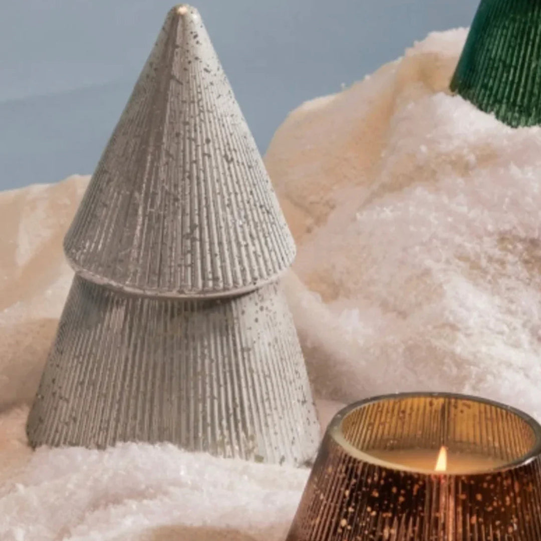 Cypress &amp; Fir Tree Candle Silver