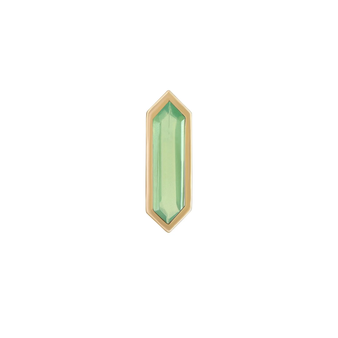 Metier 9ct Mini Hexa Stud (Single) - Chrysoprase