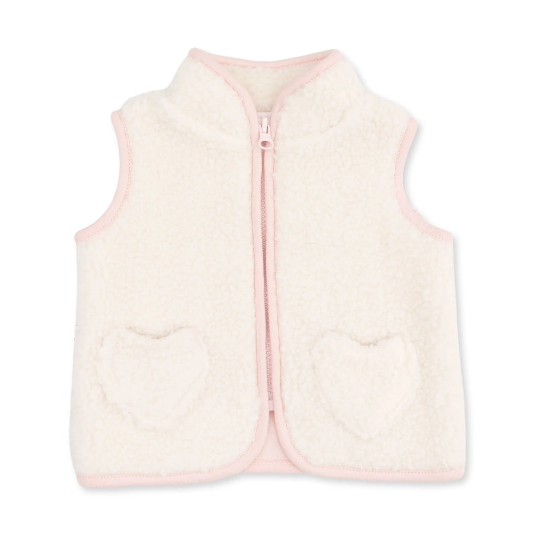 Sherpa Zip Vest with Heart Pockets