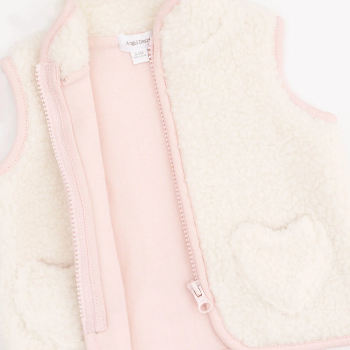 Sherpa Zip Vest with Heart Pockets